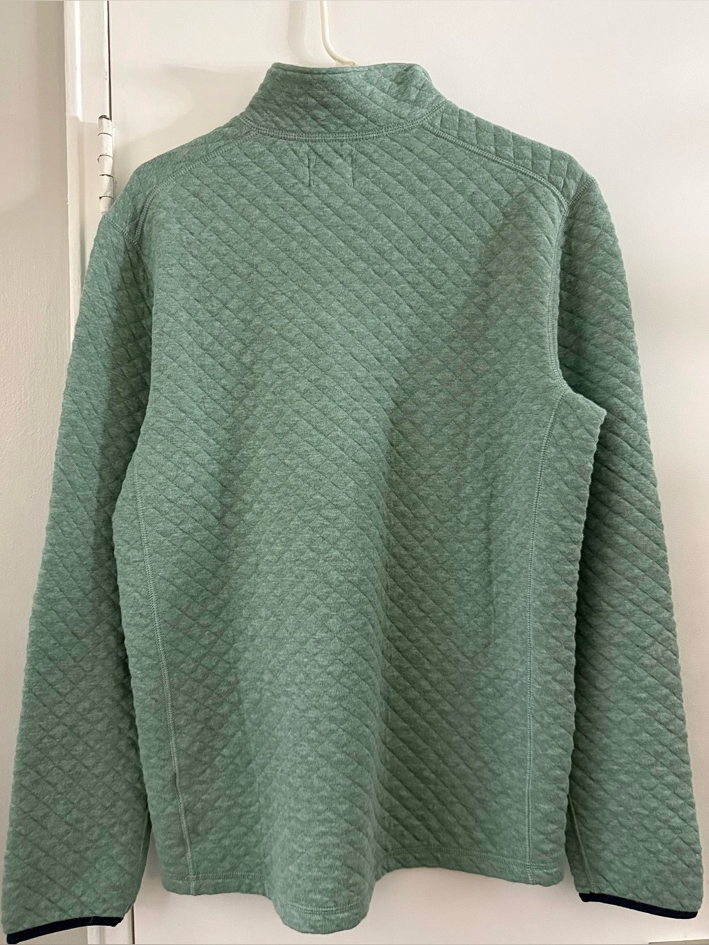 J. CREW 100% Cotton Quilted Half Zip Sweater Sweatshirt Sage Sz Small $98 NWT - Picture 3 of 6
